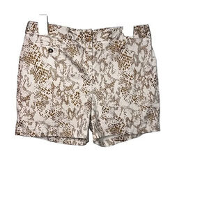 Cato Womans Short 8 Wht/Gold Snake 31W Stretch contemporary Mid/High Rise Pocket